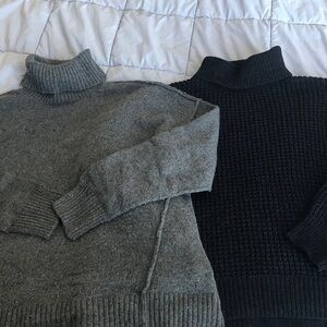 Women’s Gray and Black Turtleneck Sweater Set- Michael Kors and Berkeley Jensen